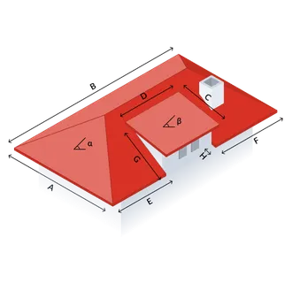 namo stogo ploto apskaiciavimas